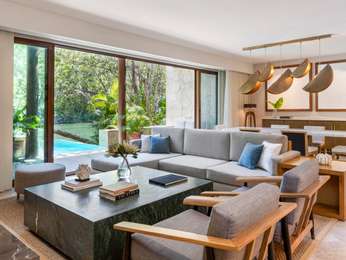 CORAL SUITE King- 1495SF,138SM, lagoon view, plunge pool, living room, Balam Butler service.